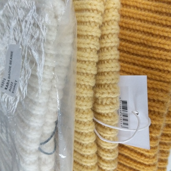 NWT MSCH Moss Copenhagen Wool Blended Kara Badge Beanie / Winter Hats - Picture 2 of 10